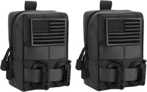 FRTKK 2 Pack Molle Pouches - Tactical Compact Water-Resistant EDC Pouch Bag Small Utility Pouch